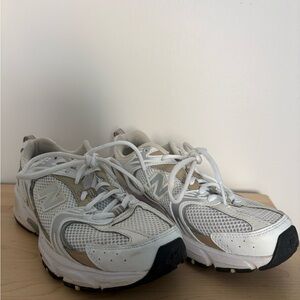 New Balance 530 Cream and White Athletic Shoes